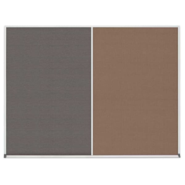Triple Door Radius Corkboard, 96"x48", Sat, UV7006RC-SATIN-CLOUD